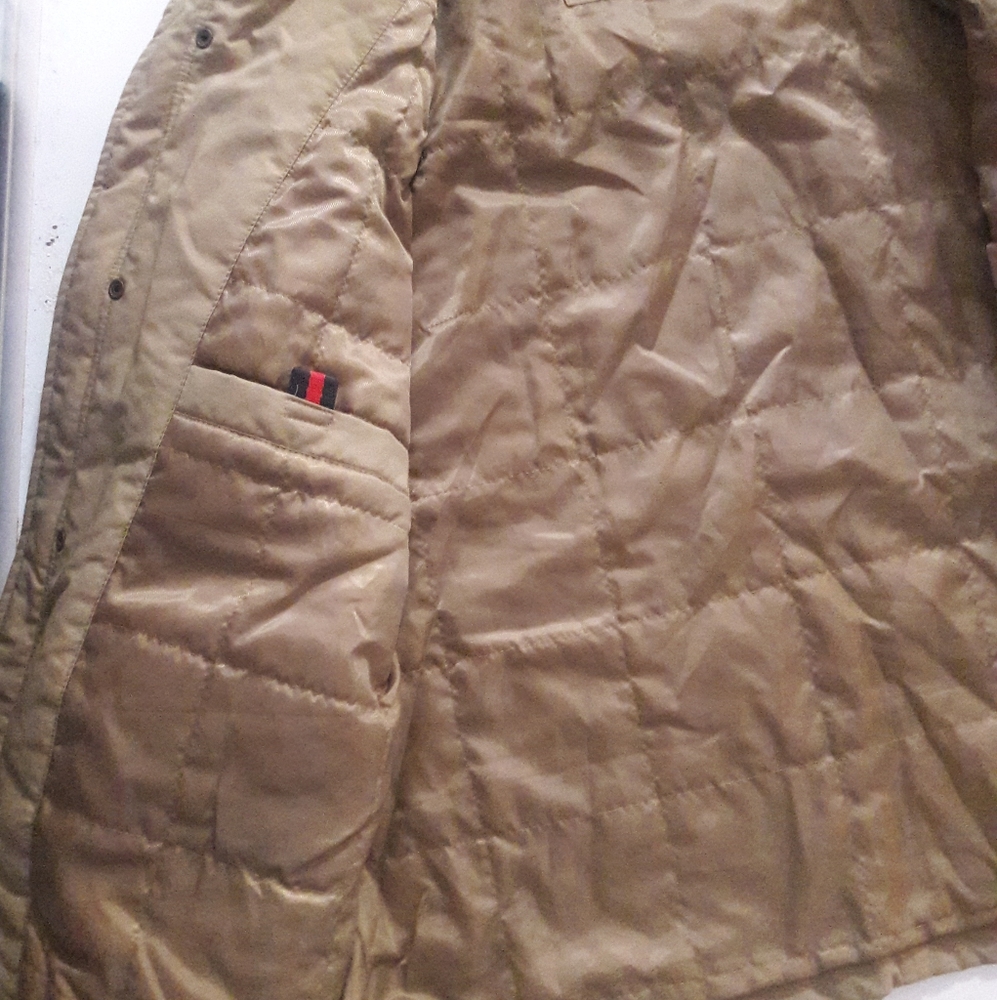 TOMMY HILFIGER Men's Military/field Cotton Quilted Coat Full Zip Jacket Size L - Picture 2 of 10
